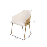 Menfis Dining Chair 11758 Brushed Gold|Light Tan Velour|Rattan 11758 Cyan Design