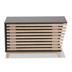 Baxton Studio Baxton Studio Eckhart Modern Cat Litter Box Cover - Stylish Two-Tone Wood Design for Home Décor Grey SECHC150130WI-Dark Grey/Hana Oak-Cat House