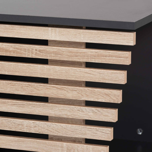 Baxton Studio Baxton Studio Eckhart Modern Cat Litter Box Cover - Stylish Two-Tone Wood Design for Home Décor Grey SECHC150130WI-Dark Grey/Hana Oak-Cat House