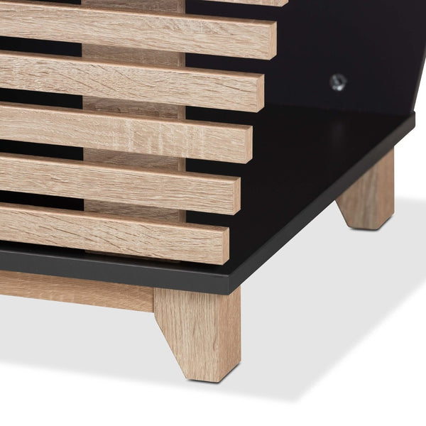 Baxton Studio Baxton Studio Eckhart Modern Cat Litter Box Cover - Stylish Two-Tone Wood Design for Home Décor Grey SECHC150130WI-Dark Grey/Hana Oak-Cat House