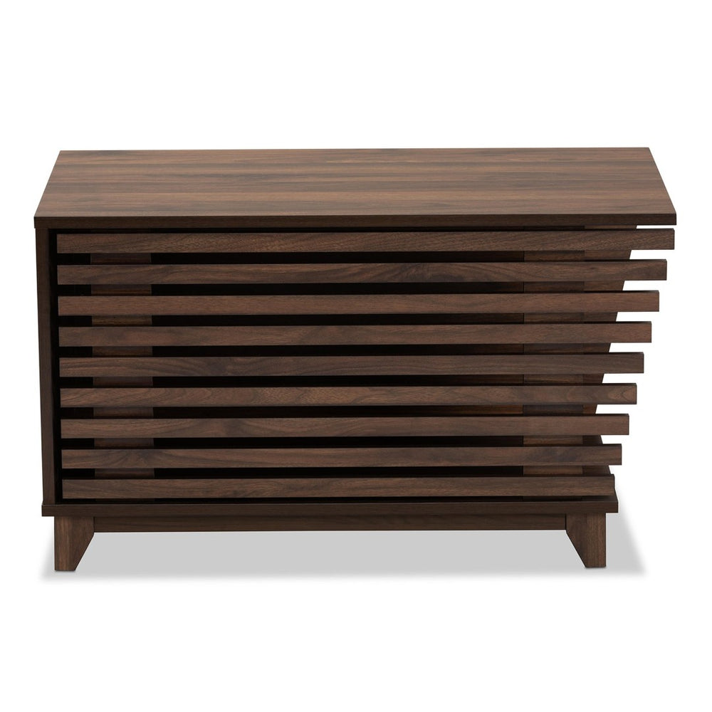 Baxton Studio Baxton Eckhart Modern Walnut Brown Cat Litter Box Cover – Stylish, Ventilated Design for Homes SECHC150130WI-Walnut-Cat House