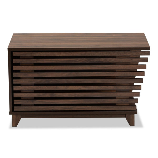 Baxton Studio Baxton Eckhart Modern Walnut Brown Cat Litter Box Cover – Stylish, Ventilated Design for Homes SECHC150130WI-Walnut-Cat House