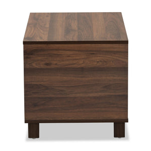 Baxton Studio Baxton Eckhart Modern Walnut Brown Cat Litter Box Cover – Stylish, Ventilated Design for Homes SECHC150130WI-Walnut-Cat House