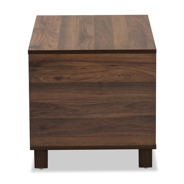 Baxton Studio Baxton Eckhart Modern Walnut Brown Cat Litter Box Cover – Stylish, Ventilated Design for Homes SECHC150130WI-Walnut-Cat House