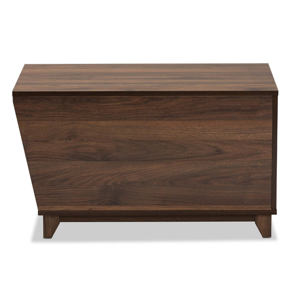Baxton Studio Baxton Eckhart Modern Walnut Brown Cat Litter Box Cover – Stylish, Ventilated Design for Homes SECHC150130WI-Walnut-Cat House