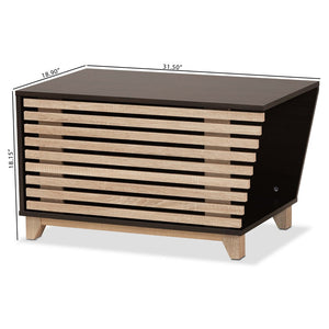 Baxton Studio Baxton Studio Eckhart Modern Cat Litter Box Cover - Stylish Two-Tone Wood Design for Home Décor Brown SECHC150130WI-Modi Wenge/Hana Oak-Cat House