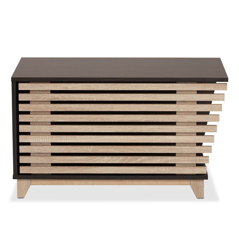 Baxton Studio Baxton Studio Eckhart Modern Cat Litter Box Cover - Stylish Two-Tone Wood Design for Home Décor Brown SECHC150130WI-Modi Wenge/Hana Oak-Cat House