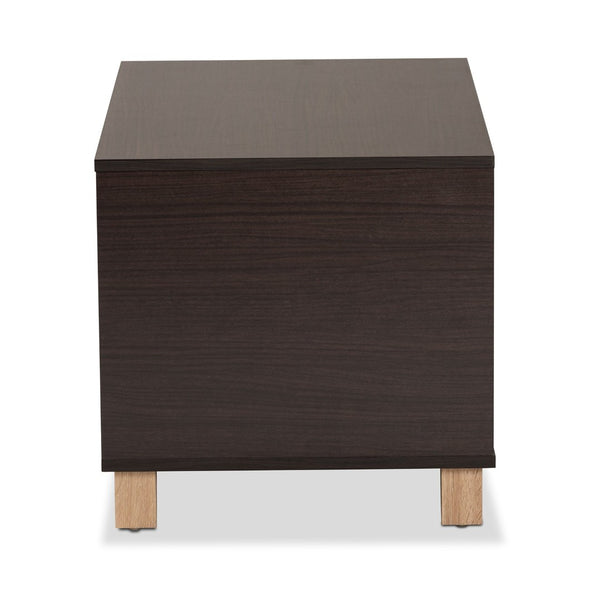 Baxton Studio Baxton Studio Eckhart Modern Cat Litter Box Cover - Stylish Two-Tone Wood Design for Home Décor Brown SECHC150130WI-Modi Wenge/Hana Oak-Cat House