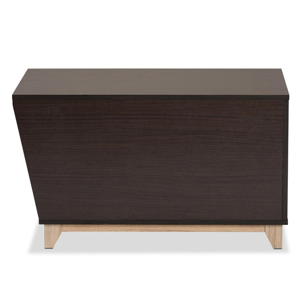 Baxton Studio Baxton Studio Eckhart Modern Cat Litter Box Cover - Stylish Two-Tone Wood Design for Home Décor Brown SECHC150130WI-Modi Wenge/Hana Oak-Cat House