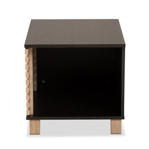 Baxton Studio Baxton Studio Eckhart Modern Cat Litter Box Cover - Stylish Two-Tone Wood Design for Home Décor Brown SECHC150130WI-Modi Wenge/Hana Oak-Cat House