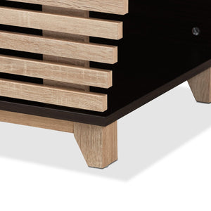 Baxton Studio Baxton Studio Eckhart Modern Cat Litter Box Cover - Stylish Two-Tone Wood Design for Home Décor Brown SECHC150130WI-Modi Wenge/Hana Oak-Cat House