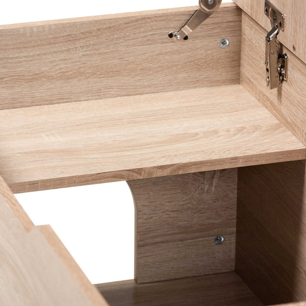 Baxton Studio Baxton Studio Mariam Stylish Oak Cat Litter Box Cover with Storage for Modern Home Décor Solutions SECHC150140WI-Hana Oak-Cat House