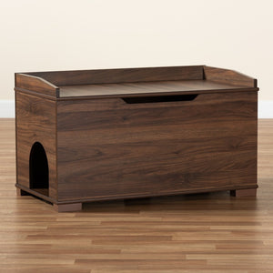 Baxton Studio Baxton Studio Mariam Modern Walnut Cat Litter Box Cover with Stylish Design and Easy Access SECHC150140WI-Walnut-Cat House