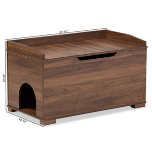 Baxton Studio Baxton Studio Mariam Modern Walnut Cat Litter Box Cover with Stylish Design and Easy Access SECHC150140WI-Walnut-Cat House
