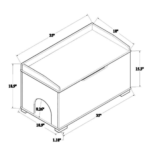 Baxton Studio Baxton Studio Mariam Modern Walnut Cat Litter Box Cover with Stylish Design and Easy Access SECHC150140WI-Walnut-Cat House