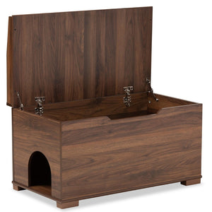 Baxton Studio Baxton Studio Mariam Modern Walnut Cat Litter Box Cover with Stylish Design and Easy Access SECHC150140WI-Walnut-Cat House