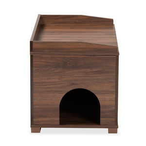 Baxton Studio Baxton Studio Mariam Modern Walnut Cat Litter Box Cover with Stylish Design and Easy Access SECHC150140WI-Walnut-Cat House