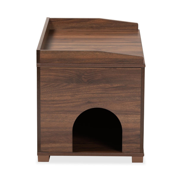 Baxton Studio Baxton Studio Mariam Modern Walnut Cat Litter Box Cover with Stylish Design and Easy Access SECHC150140WI-Walnut-Cat House