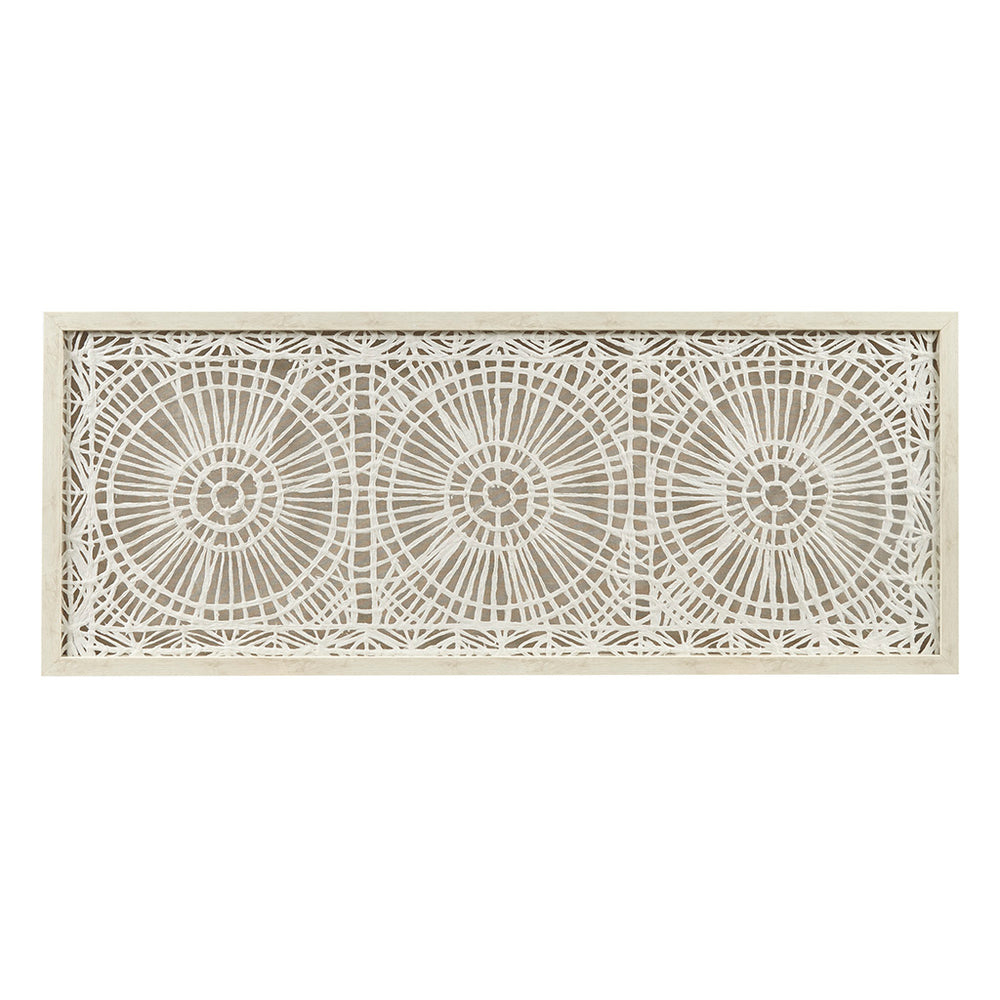 JLA Home INK+IVY - Framed Medallion Rice Paper Shadow Box Art – Handmade neutral textured wall decor, ready-to-hang statement piece II95B-0152