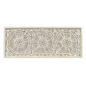 INK+IVY Henna BOHO Framed Medallion Rice Paper Shadow Box Wall Decor II95B-0152 Off-White