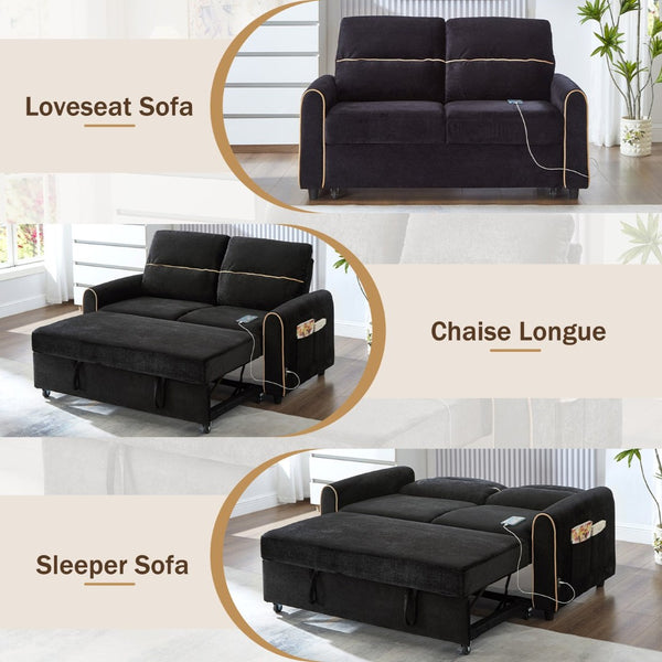 English Elm Swivel Barrel Accent Chair Chenille Tufted Round Club Seat for Living Room Lounge Black N719S002330B