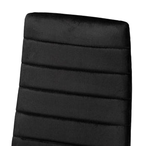 Baxton Studio Baxton Studio Armand Modern Glam Dining Chair Set with Luxe Velvet Upholstery and Gold Legs Black 112157-1-Black Velvet/Gold-DC