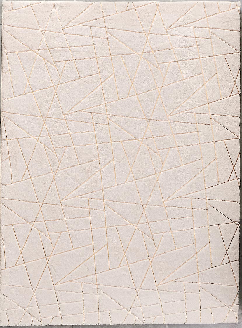 English Elm Luxury Dust Pink Faux Fur Area Rug With Gold-Gilded Geometric Design - Machine Washable Comfort & Style B030P233695