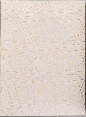 English Elm Luxury Dust Pink Faux Fur Area Rug With Gold-Gilded Geometric Design - Machine Washable Comfort & Style B030P233695