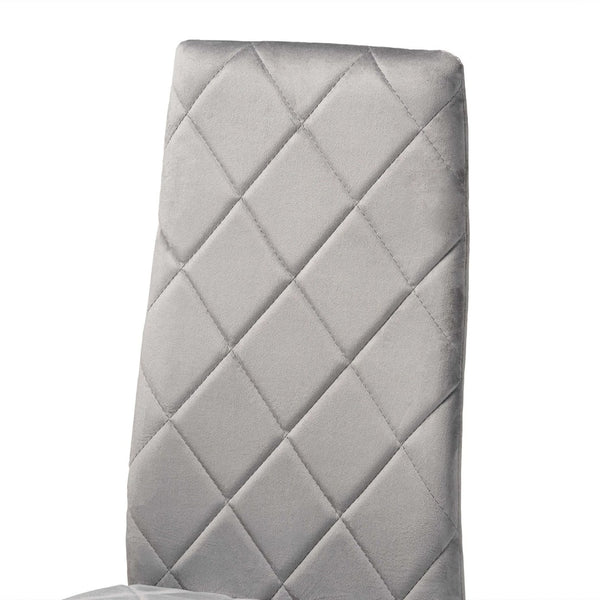 Baxton Studio Baxton Studio Blaise Luxe Velvet Dining Chair Set - 4 Glamorous Chairs with Gold Metal Legs 112157-4-Grey Velvet/Gold-DC