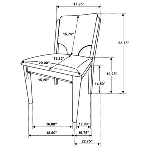 English Elm Crispin 7 Piece Rectangular Dining Set with Ivory Upholstered Chairs for Six B062S01723