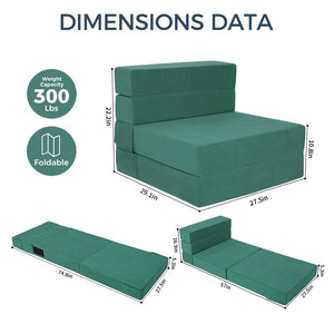 English Elm Folding Floor Sofa Bed with Five Section High Density Foam for Dorms and Small Spaces T5880P498064