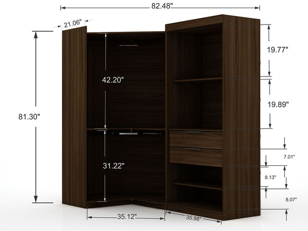 Manhattan Comfort Mulberry Contemporary - Modern Wardrobe/ Armoire/ Closet Brown 117GMC5