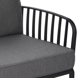 English Elm Christopher Knight Home® - ( SET OF 2 ) Outdoor Patio Club Chair with Waterproof Thick Cushions, Deep Seating, Modern Classic Style Black+ Gray N780P199454B-2