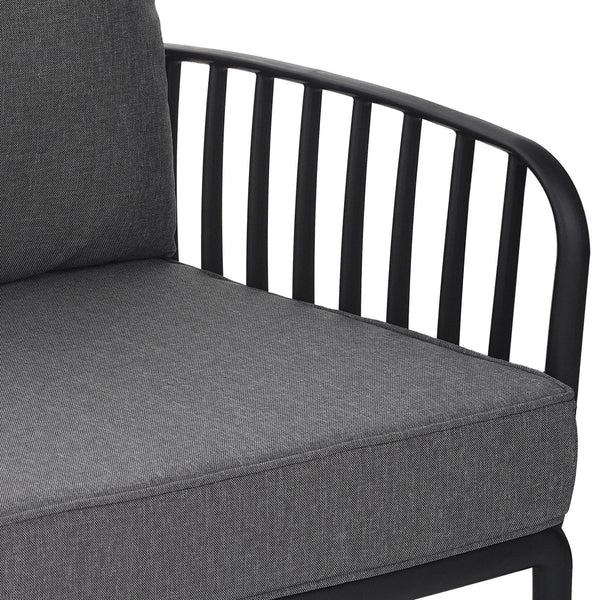 English Elm Christopher Knight Home® - ( SET OF 2 ) Outdoor Patio Club Chair with Waterproof Thick Cushions, Deep Seating, Modern Classic Style Black+ Gray N780P199454B-2