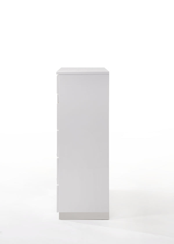 English Elm Naima Glam Six-Drawer Dresser with Felt-Lined Jewelry Organizer, Smooth Glides & Sparkle Accents White 54 L x 20 W x 38 H B2726P261857