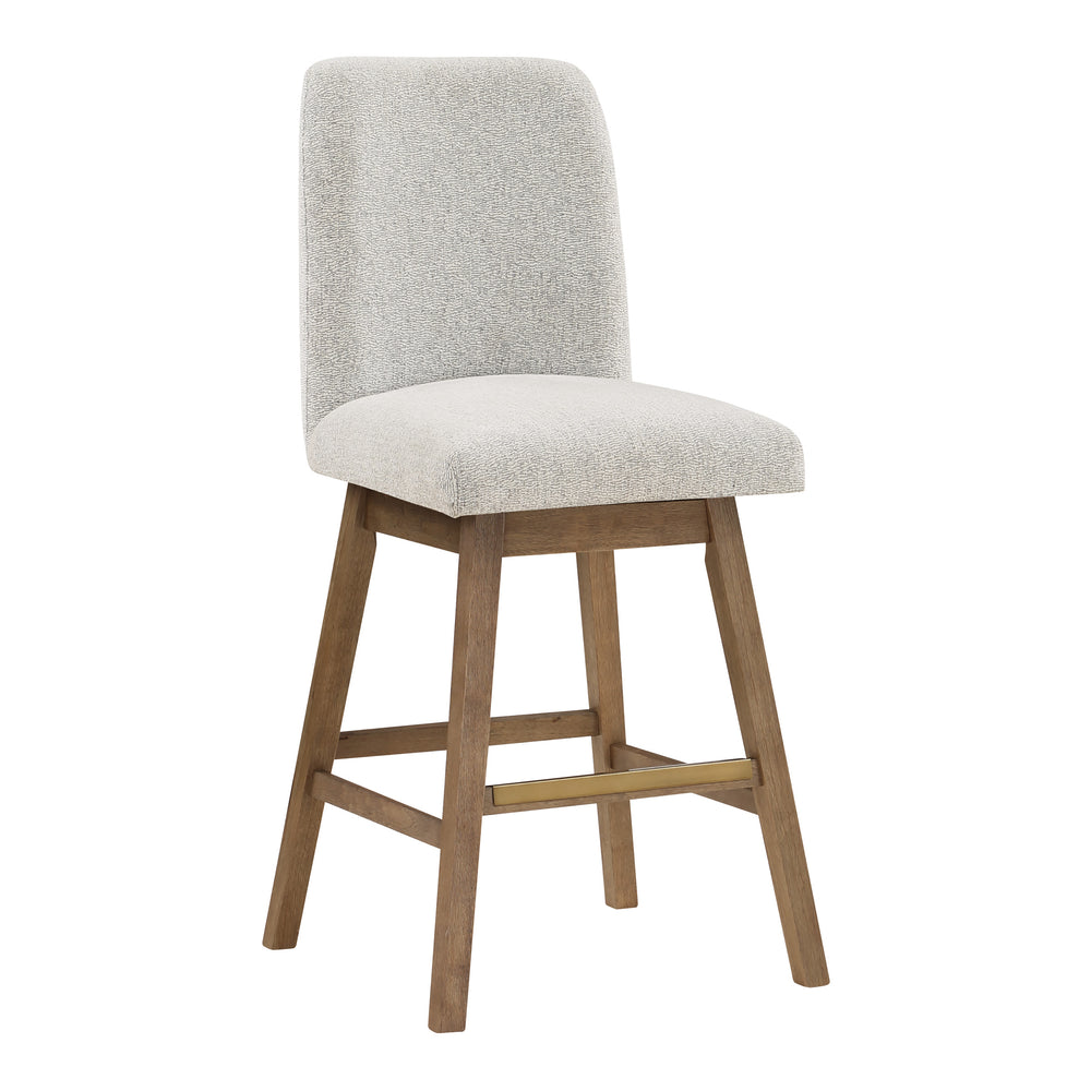 OSP Home Furnishings Finley 30" Swivel Barstool - Set of 2 Parchment/Med Oak