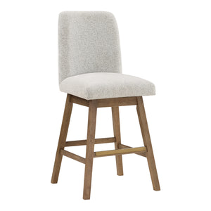 OSP Home Furnishings Finley 30" Swivel Barstool - Set of 2 Parchment/Med Oak