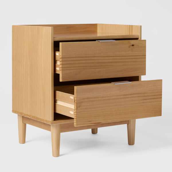 Lee Mid-Century Modern 2-Drawer Nightstand with Sleek Design and Spacious Storage for Every Space