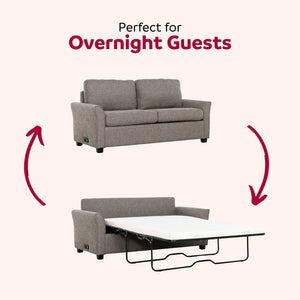 English Elm Convertible Dark Grey 73" Sleeper Sofa with USB Ports, Modern Full-Size Sofa Bed, Pocket Coil Comfort B2741P284438