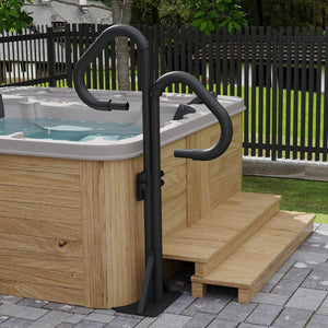 English Elm Two-way Aluminum Spa Handrail Swivel Safety Rail for Hot Tubs with 600 Lb Support W1859P429200