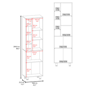 English Elm Burton White Kitchen Pantry Cabinet with Adjustable Shelves, Compact Durable Engineered Wood Storage B070P368079
