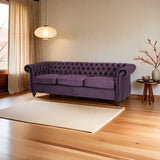 Christopher Knight Home® - Noble House - - Luxurious 3-Seater Purple Velvet Sofa, Featuring A Classic Design With Modern Elegance, Perfect For Adding Sophistication And Style To Any Living Room, Plush Comfort And Durable Craftsmanship