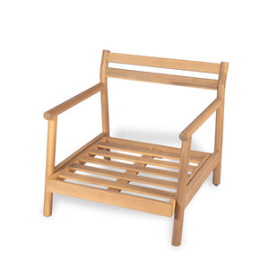 English Elm Christopher Knight Home® - Patio Acacia Wood Club Chair With Plush Water-Resistant Cushion, Teak Finish & Beige Comfort N772P262272B