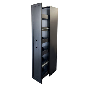 English Elm Black Slim Rolling Kitchen Cart Six Tier Pantry Organizer for Narrow Spaces W331P372820
