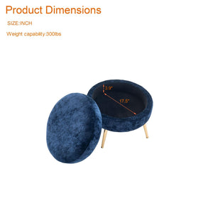 English Elm 58'' Chenille Chaise Lounge with Footstool Pocket Spring Comfort for Bedroom Living Room Blue W2363S00090