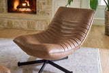 Eduarda Arm Chair and/or Ottoman Medium Brown Distressed Leather 11805 Cyan Design