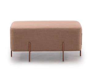 VIG Furniture Adler Modern Brown Fabric Ottoman With Storage Pocket, Rectangular Seat, Breathable Upholstery, Metal Legs VG2T1181B-BRN