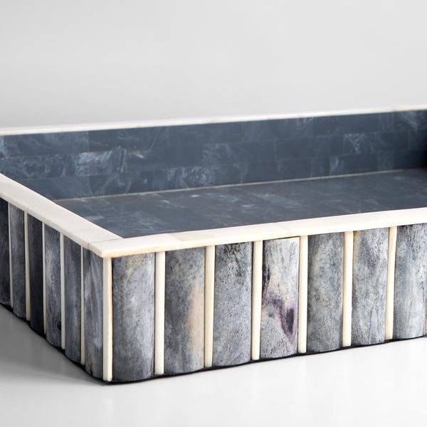 Lapis Tray Blue and White 11837 Cyan Design