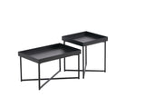 IDEAZ 1183UFABlack Modern Set of 2 Steel Coffee Tables Black Powder Coat 1183UFA