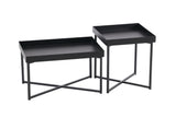 IDEAZ 1183UFABlack Modern Set of 2 Steel Coffee Tables Black Powder Coat 1183UFA